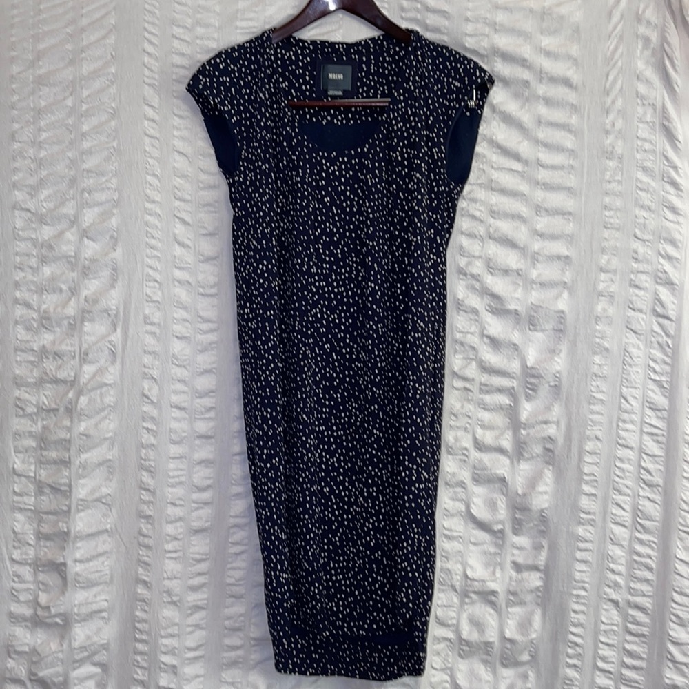 Anthropologie Maeve Navy Dress w/ White Dots